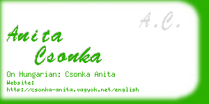 anita csonka business card